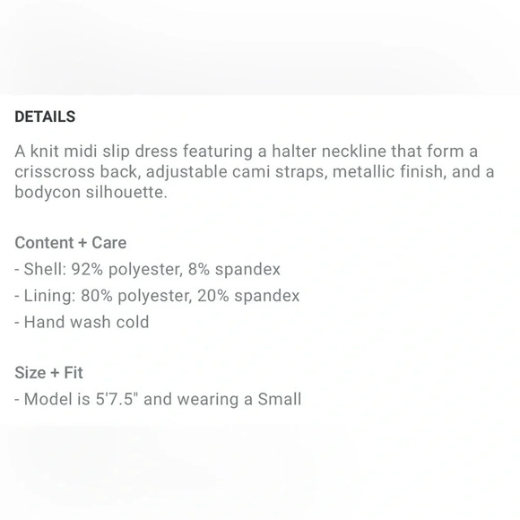 Midi Slip Dress, Liquid Metal bronze/gold color, bodycon, gorgeous!!
Small/XS - Picture 11 of 11